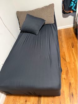 Tan couch and pillow