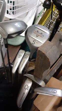 Palmer golf clubs and bag
