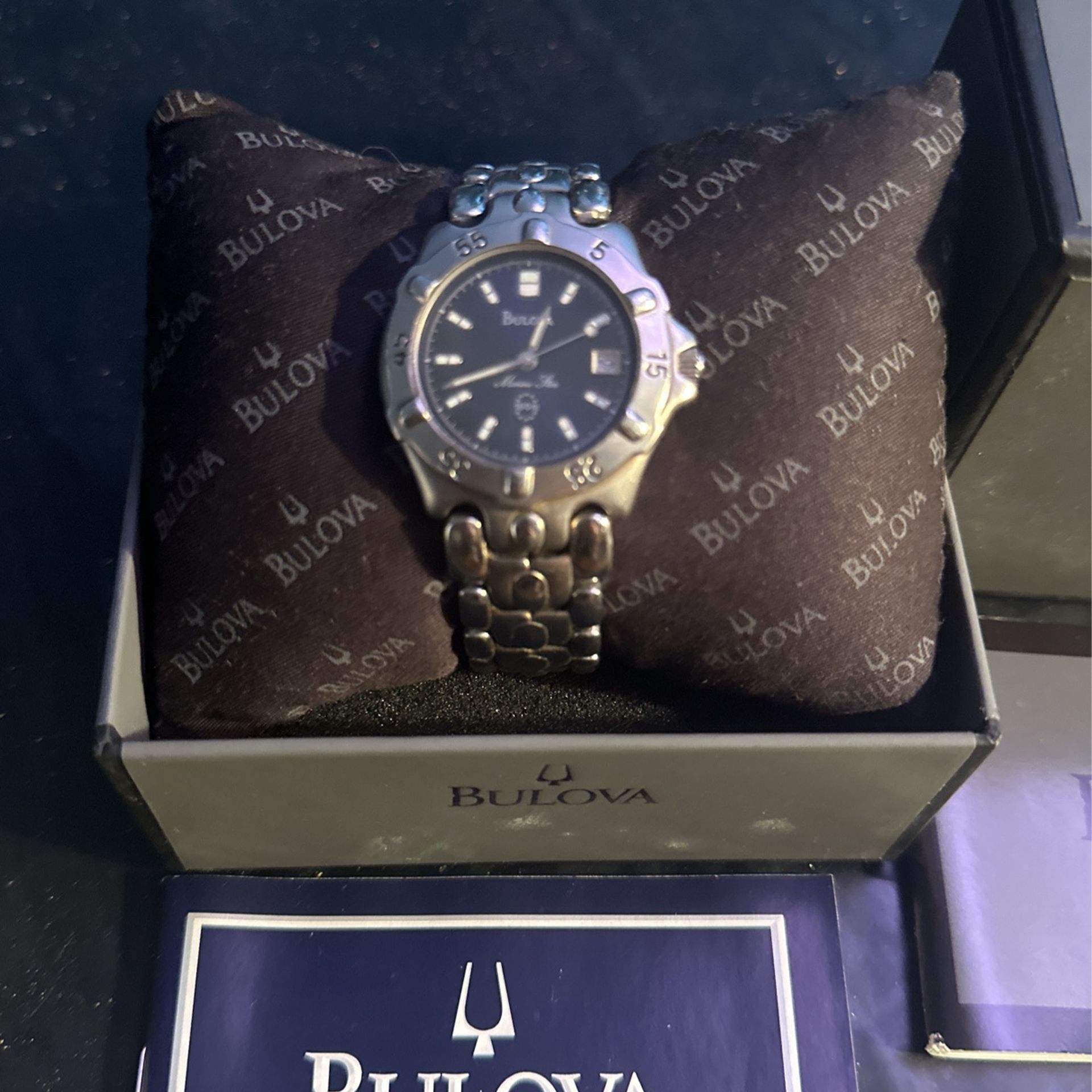 1998 Bulova Marine Star 38mm Stainless Steel Watch