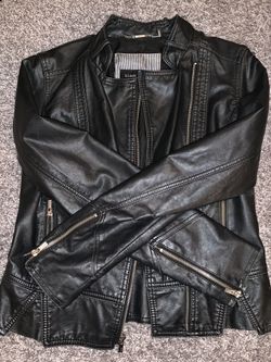 Black rivet leather jacket