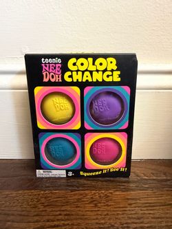 Schylling Teenie Nee Doh Color Change Squeeze Toy 4-Pack Sensory Fidget Needoh
