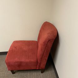 2 Red Suede Chairs 