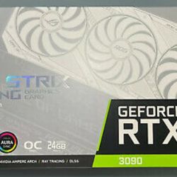 NEW ASUS ROG Strix GeForce RTX 3090 White OC Edition Gaming GPU Graphics Card

