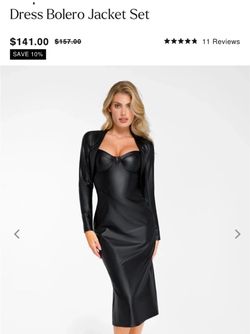 NWOT Popilush Black Midi Dress and Bolero Jacket Set - Women