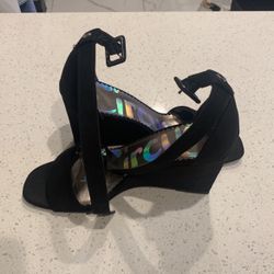 Sam Edelman Circus Black Wedge Sandals Size 9