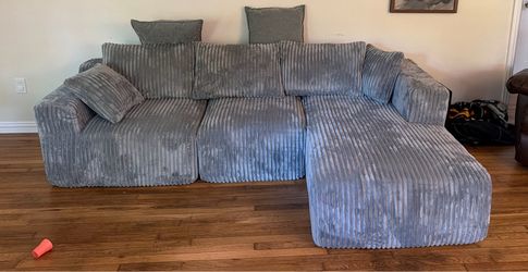 Gray sectional couch
