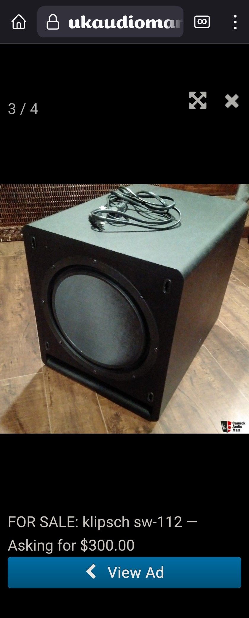 Klipsch SW-112 12 Inch Subwoofer
