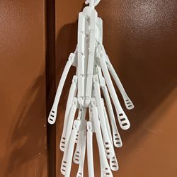 Coat Rack,Clothes Organizer，8-in-1 Multifunction Non-Slip Clothes Hanger Foldable Hanger for Trousers, Ties, Skirts, Scarves etc. Blue (Color : White)