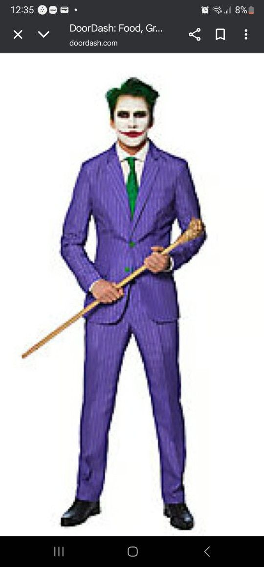 Adult Batman The Joker Suit - Adult Large, Like NEW