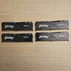 Kingston Fury Beast RGB RAM DDR4 3200 MHz 8GB Sticks