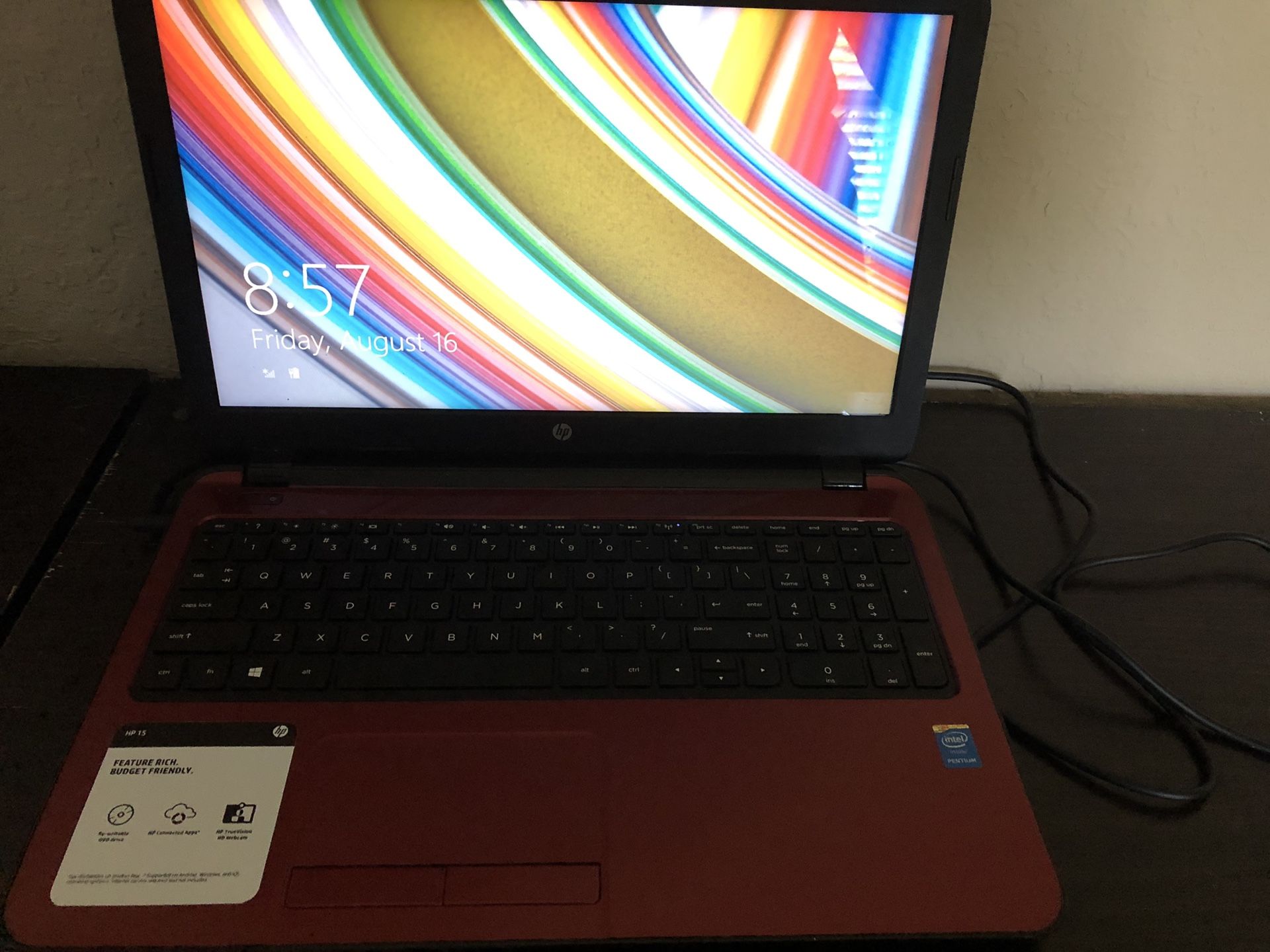 HP laptop with charger