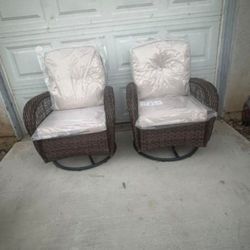 Two-piece Patio Rocking Chair Set Patio Swivel Rocking Chairs Outdoor Swivel Rocking Chairs 🆕