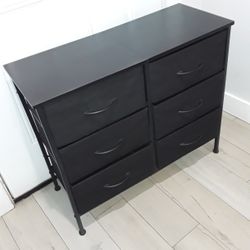 Black Fabric Small Dresser  30 W X 16 L X 25 H Inches 