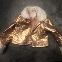 White Trimmed Gold Toddler Jacket 2T Janie & Jack