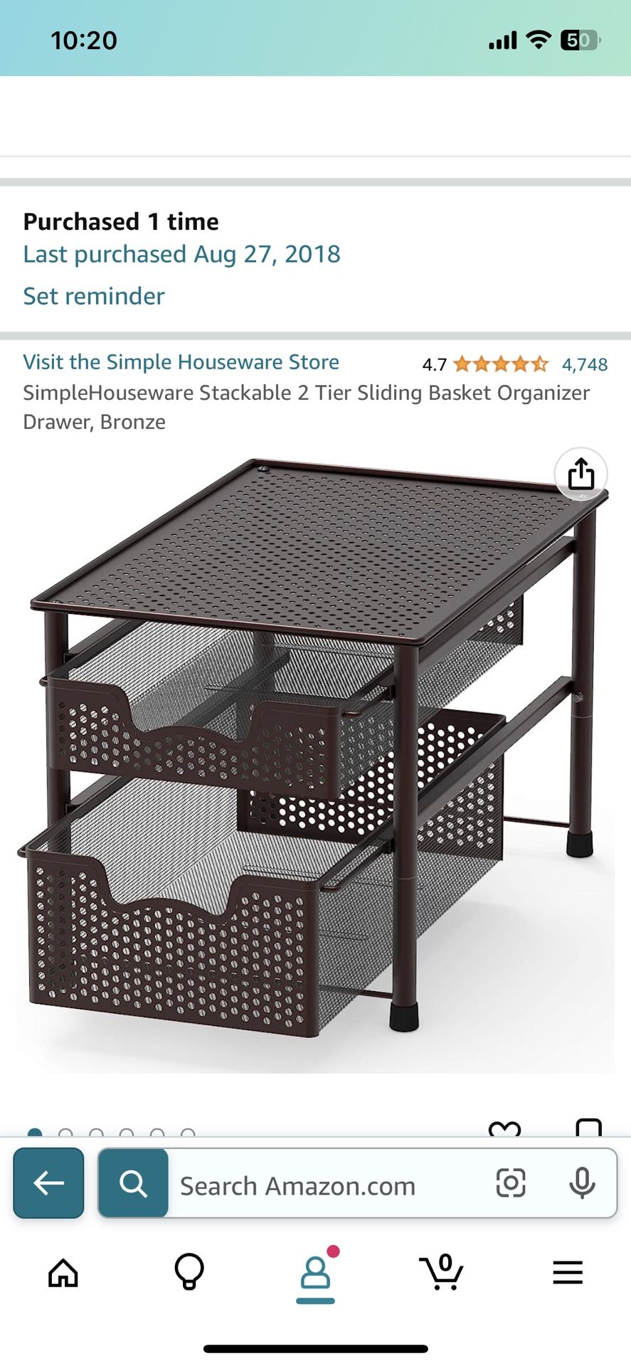 2 Tier Stackable Drawer Organizers