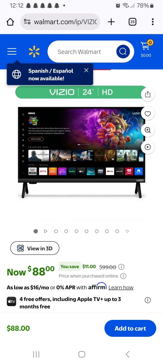 24 Inch Roku Smart Tv *Brand New In Box