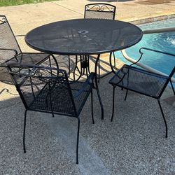 Wrought Iron Patio Table And 4 Chairs