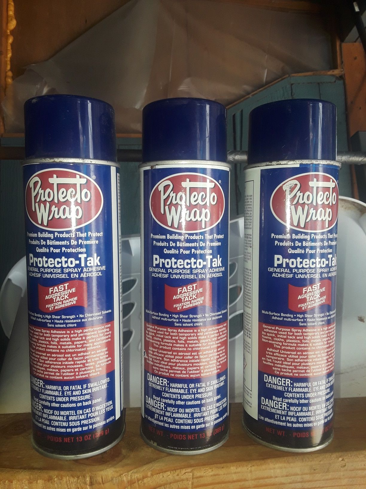 Protecto wrap, protecto tak. General purpose spray adhesive