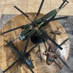 3 Vintage Helicopter Models
