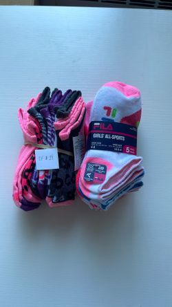 Girls 12 Pairs FILA Socks Size 6-8 OF#19