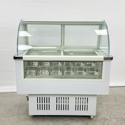 12 pan Ice Cream Gelato Display Dipping Cabinet freezer QBQ-188