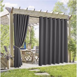 Extra Wide Outdoor Curtains 2 Panels 105 x Long 108 inches