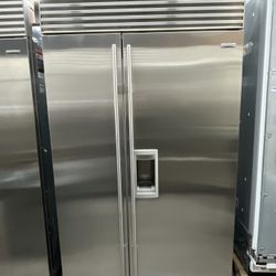 Stainless Steel Sub Zero Built In 48” Refrigerator Water & Ice Counter Depth