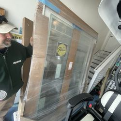 5’ Pella Impervia White Siding Patio Door With Mini Blinds 