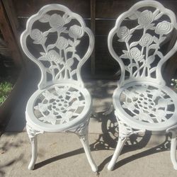 2. White Cast Iron Chairs.  Pick Up Only