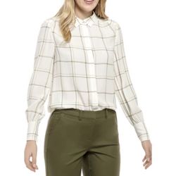 The Limited Long Sleeve Button Down Yarn Dye Top