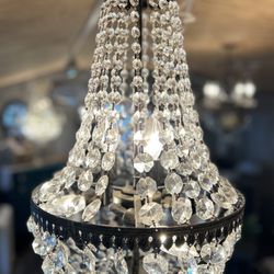 Vintage Farmhouse Chic French Basket Chandelier 