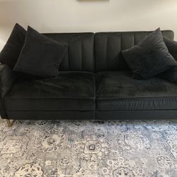 Black Velvet Sleeper Couch