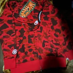 RED BATHING BAPE HOODIE 
