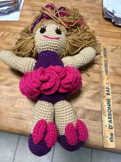 Hand made crocheted ballerina doll