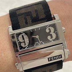 Fendi Stainless Steel Diamond Watch