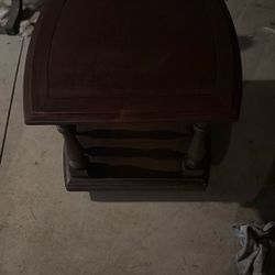 Antique Rolling Side Table 