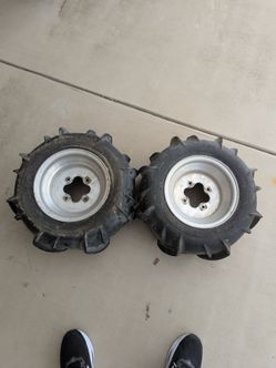 ATV rear paddle tires with rims