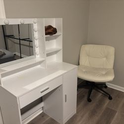 Vanity + Oversized Chair for Sale