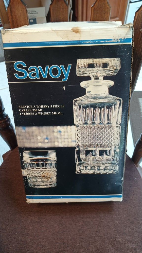 Savoy Crystal Vintage Whiskey Set