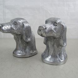 Setter/Retreiver Vintage PMC Cast Aluminum Metal Bookends


