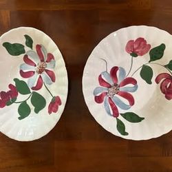 Blue Ridge Southern Potteries Verna Pattern Hand Painted Serving Dishes- Set of 2