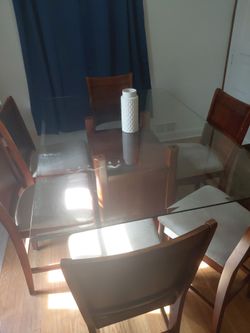 Glass top dining room table