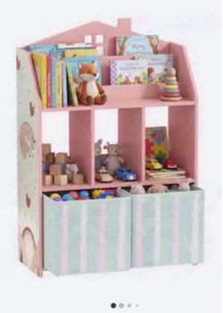 Bookshelf / Bookcase with Storage Cubes for Toddler Girl’s