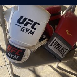 14 0z White UFC Gloves, 12oz Everlasting 