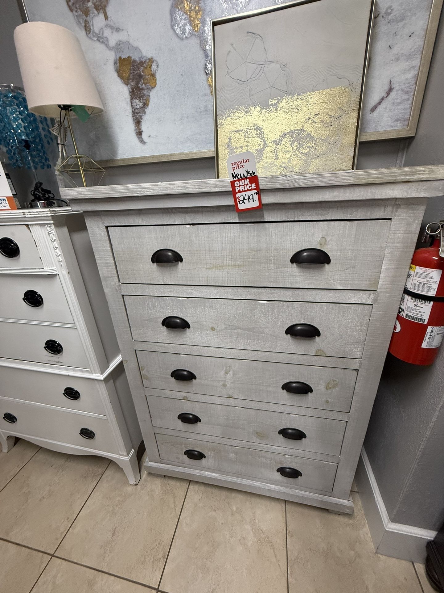 Brand New Real Wood Grey Chest/ Dresser