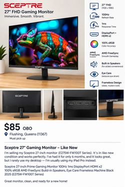 Sceptre 27" Gaming Monitor - Like New