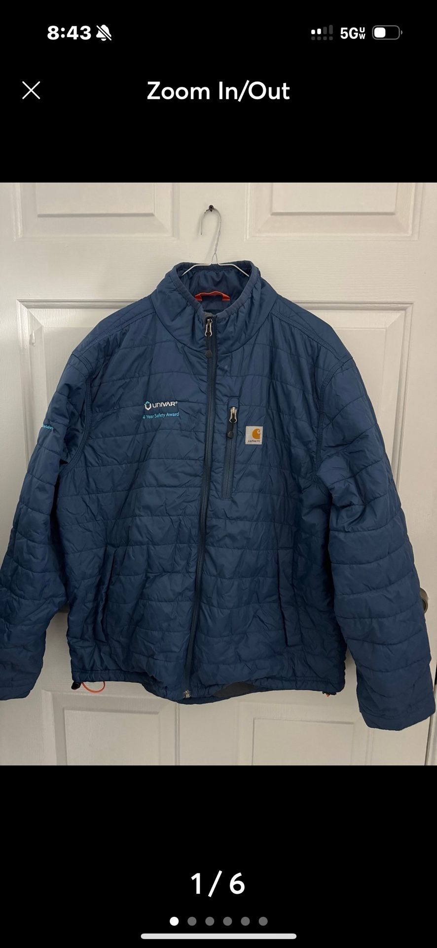 Carhartt Rain Defender Size Large Regular Fit Puffer Jacket Blue