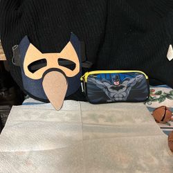 Batman bag and mask.