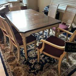 Ethan Allen Dining Set-Solid Wood, Expands To 95”