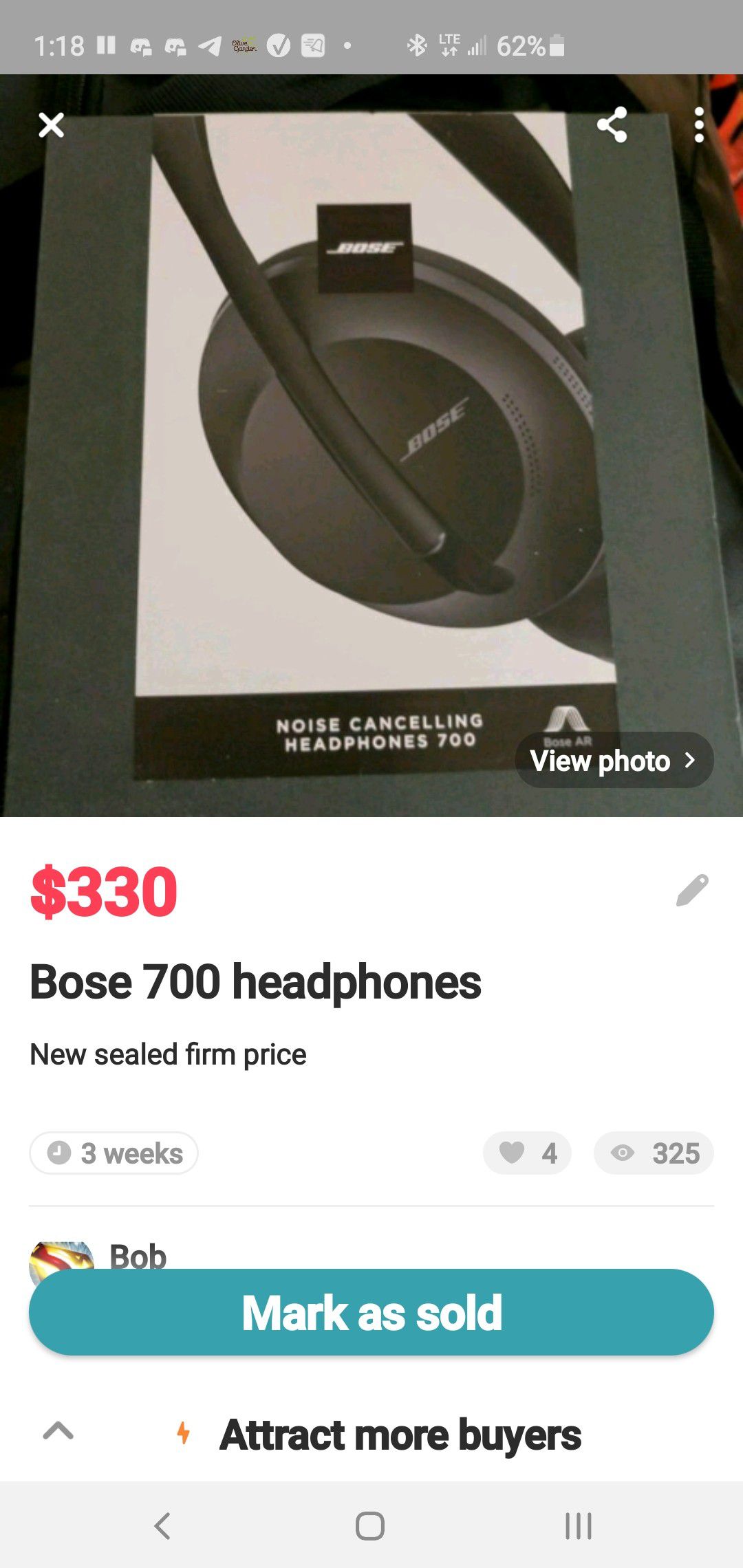 Bose 700 headphones new sealed